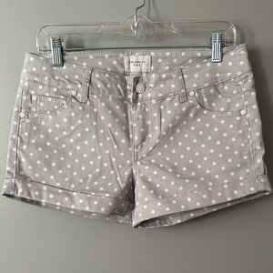 Celebrity Pink Light Gray and White Polka Dot Shorts NWOT